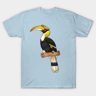 Great hornbill bird cartoon illustration T-Shirt